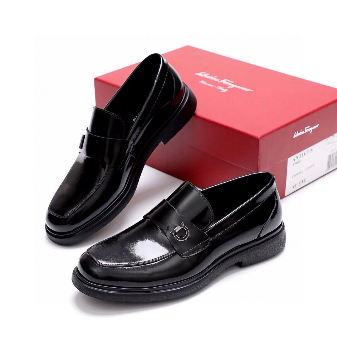 Men's shoes 💰520 💐[Ferragamo/Ferragamo] New 🐲Ferragamo* Ferragamo classic formal leather shoes! It is made of imported first-layer open-edge beaded cowhide leather upper + luxurious hardware buckle, and the inner layer is comfortable first-layer cowhide 🐂 leather lining! Original rubber outsole! Code number 38-44 (45🉑️customized)